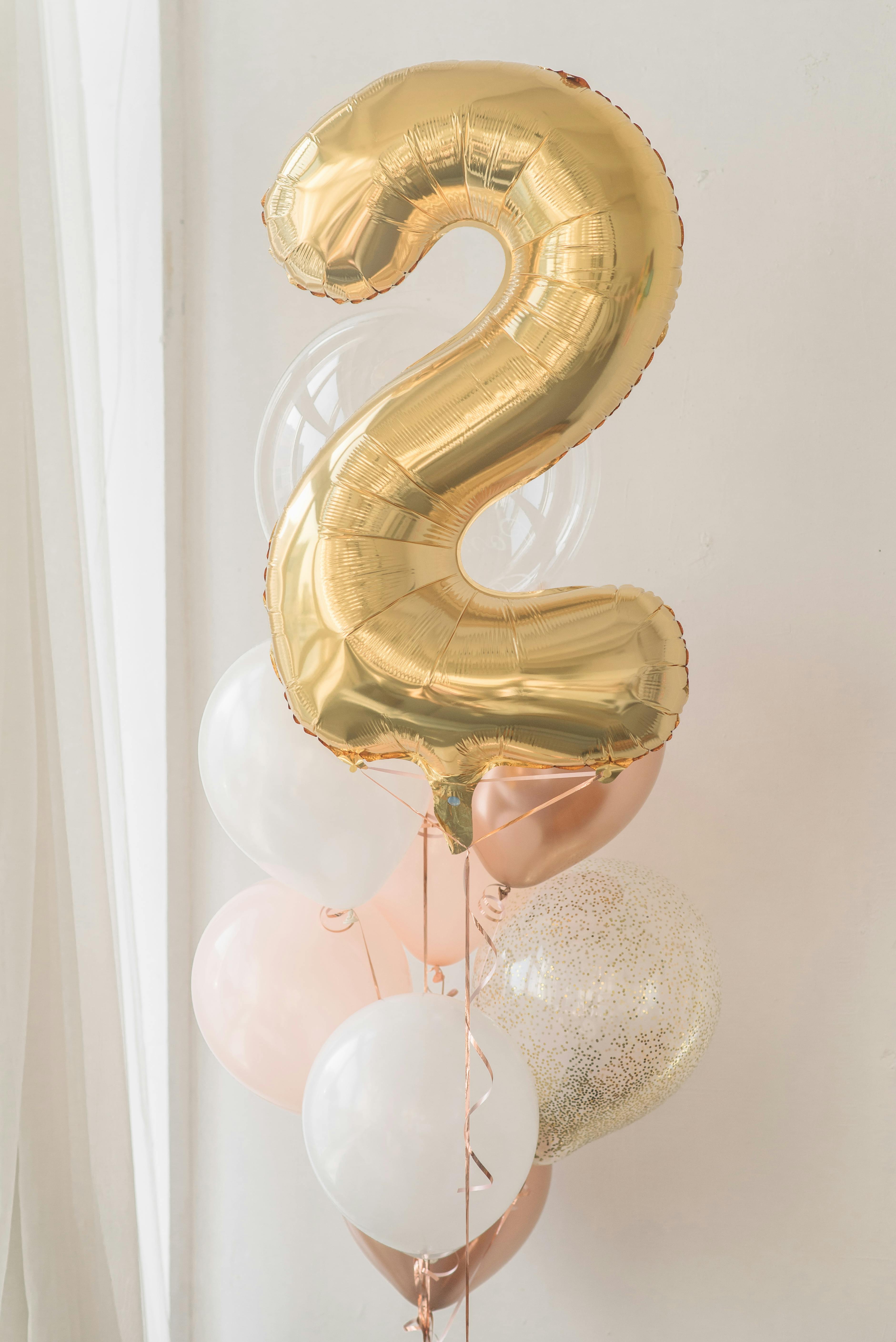 golden number shaped balloon for birthday