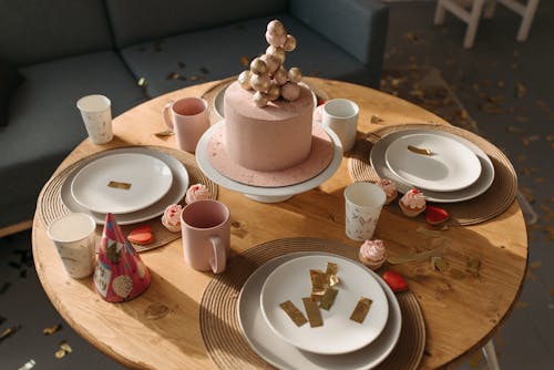 Free Ceramic Plates on the Table Stock Photo