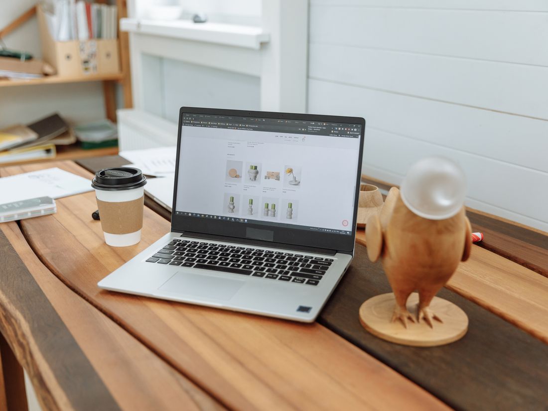 AI chatbot and data interface on a laptop