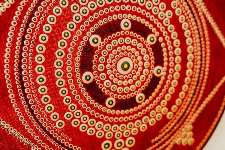 
A Close-Up Shot Of A Dot Painting