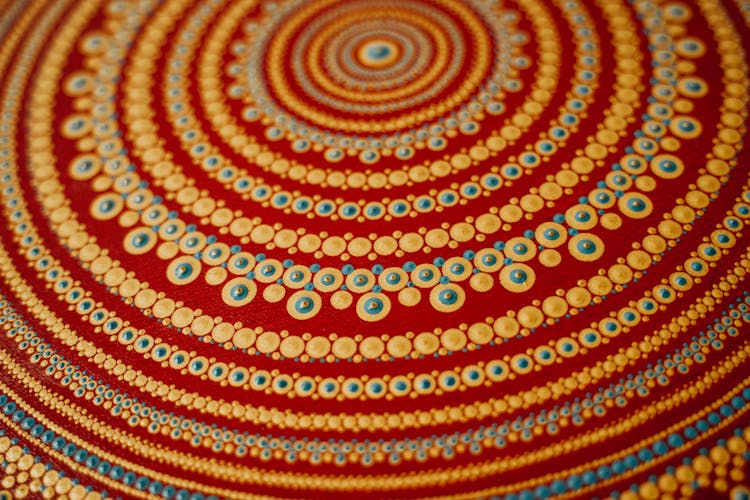 A Close-Up Shot Of A Dot Painting