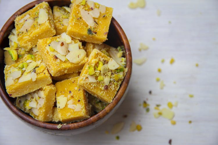 Indian Sweets In Plate On Table