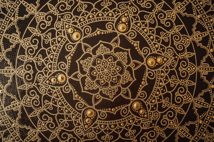 Close-Up Shot Of A Mandala Painting