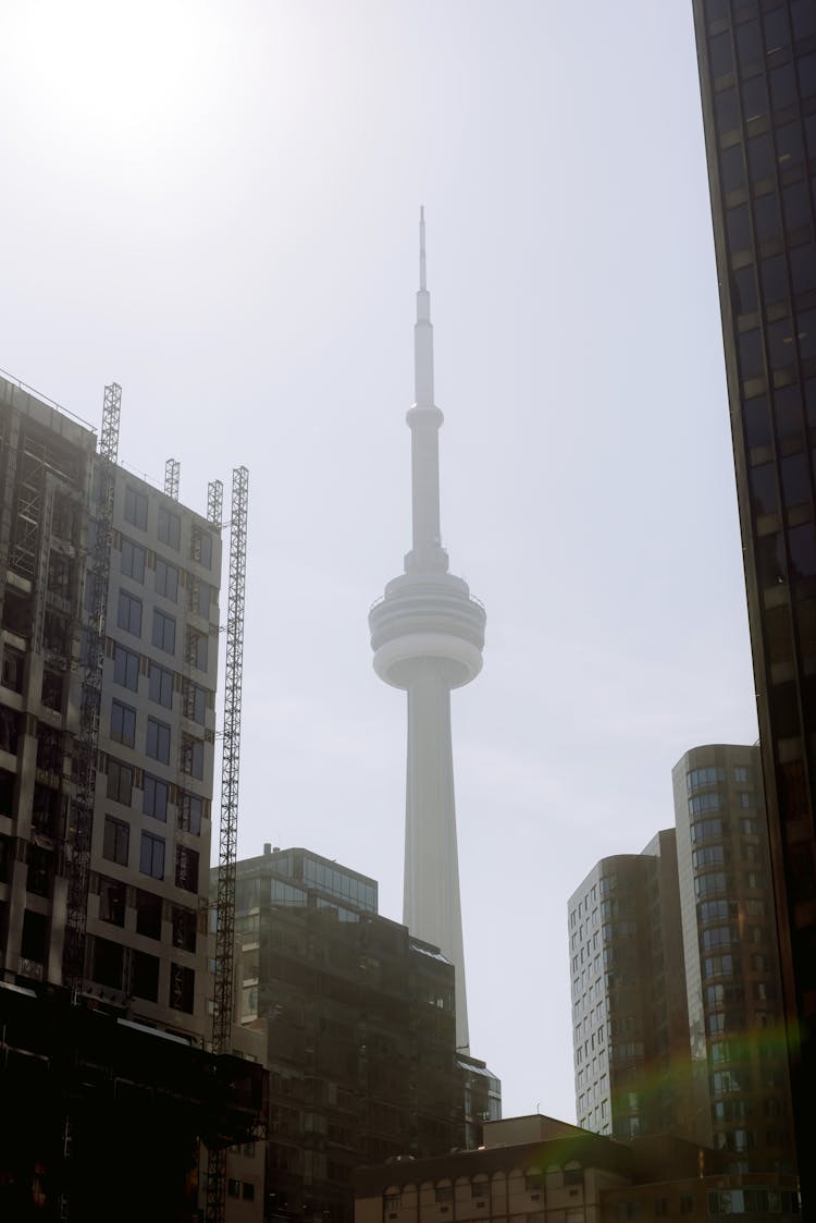 Modern CN Tower Near Buildings