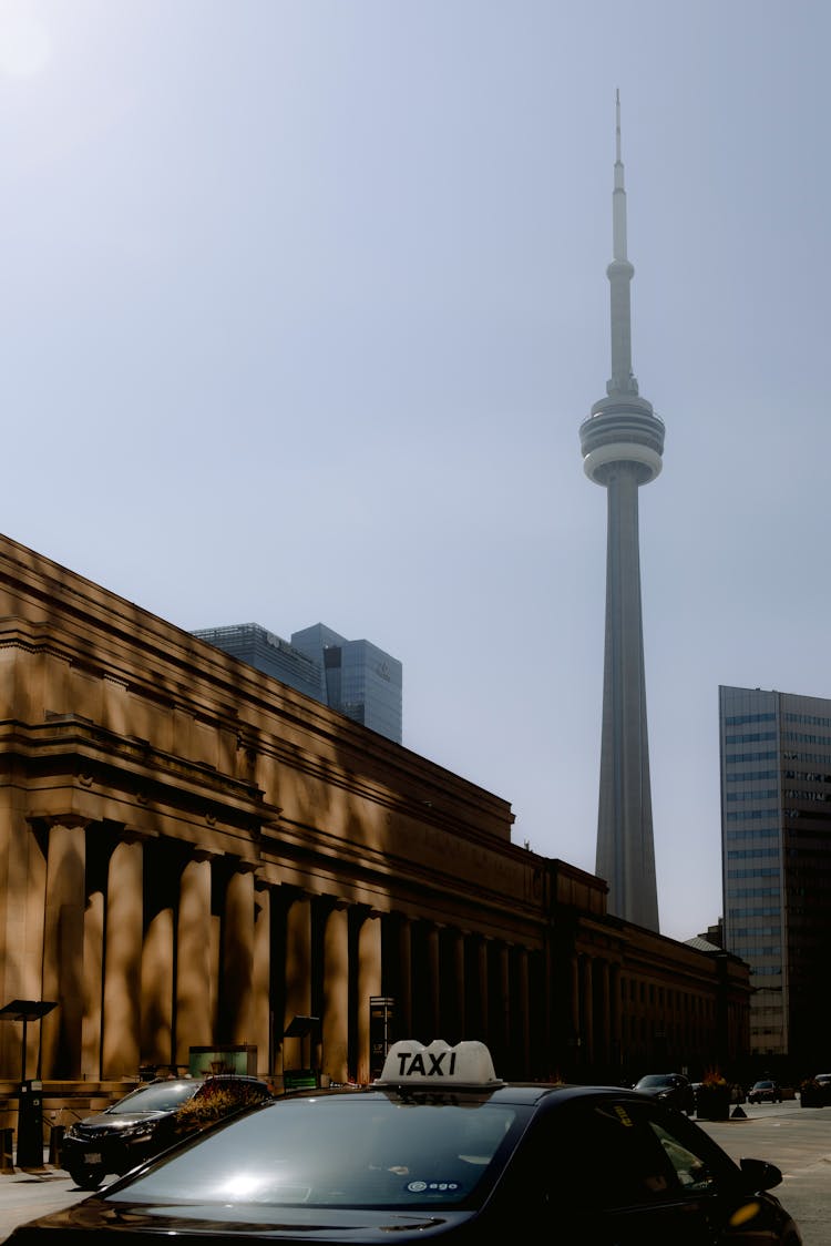 CN Tower Near Cars In City