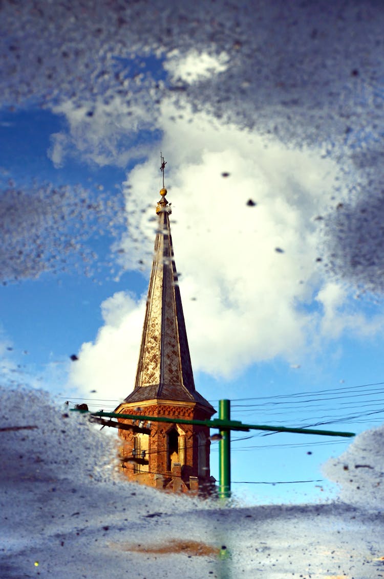 Church Dome On Blue Sky Background 