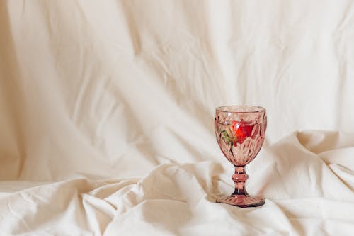 Strawberries in a Wine Glass Filled with Water