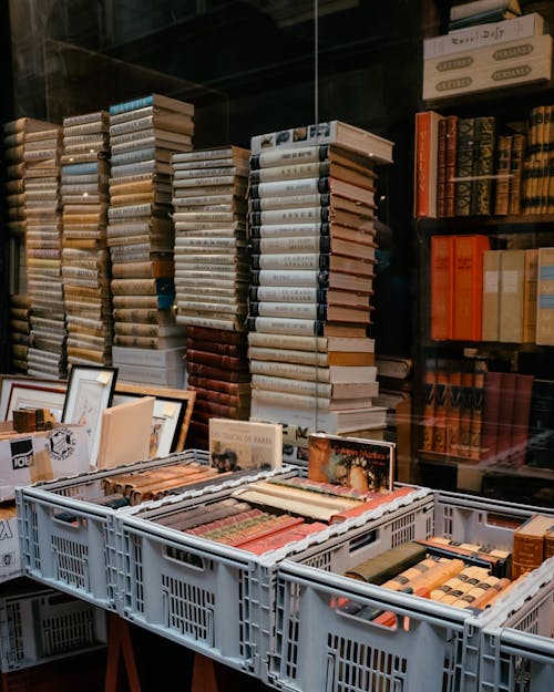 Free Collection of Neatly Arranged Books Stock Photo