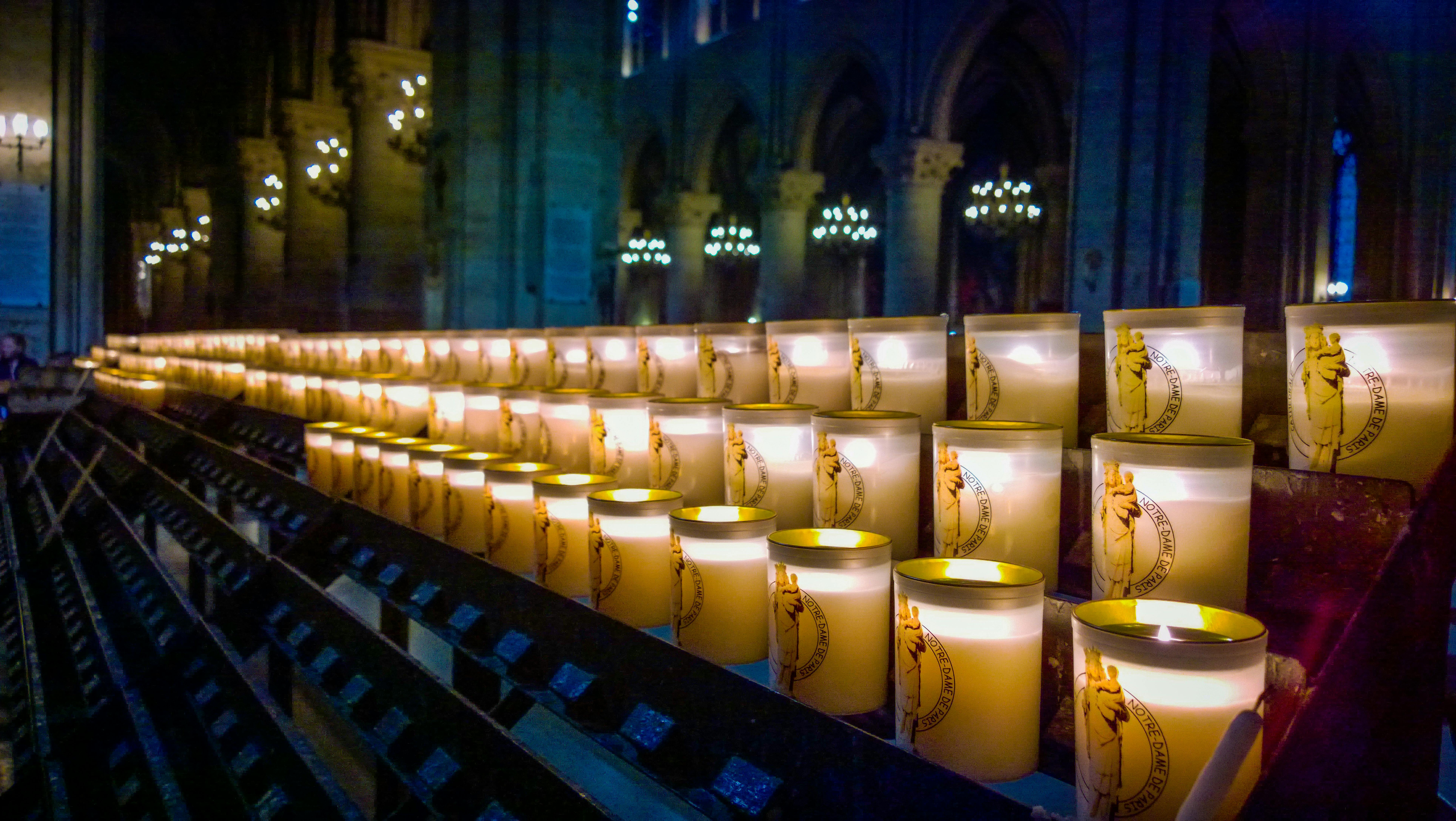 Free stock photo of candles, church, notre dame