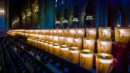 Free stock photo of candles, church, notre dame