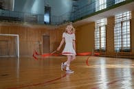 Girl Using Gymnastic Ribbon