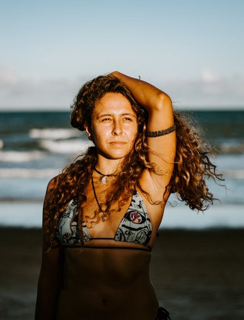 Woman in Bikini Lit by the Warm Sunlight