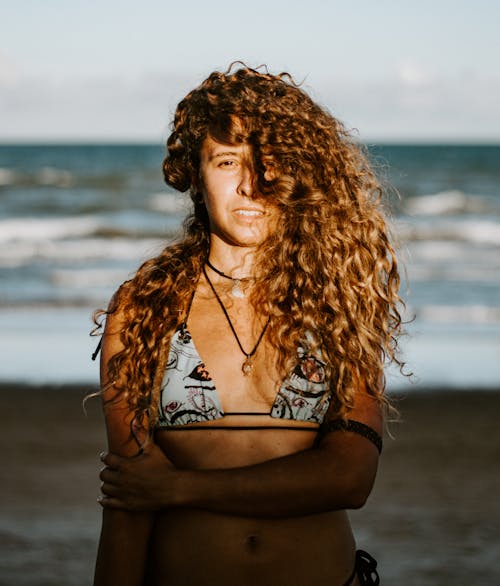 Portrait of a Woman Wearing Bikini