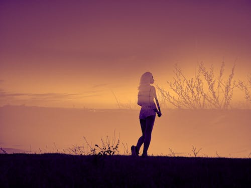 Free stock photo of clouds, double exposure, girl