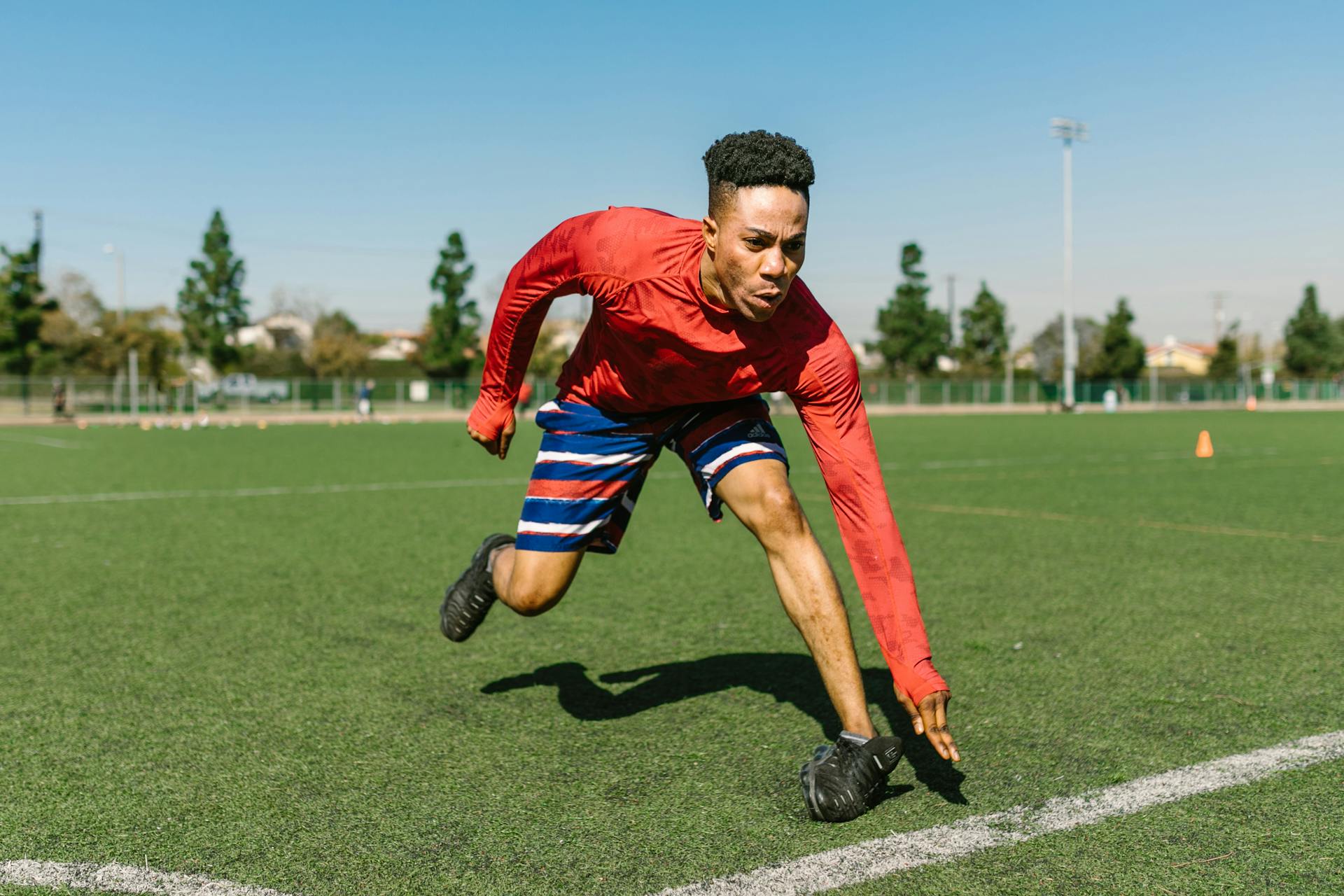 Man Doing Touch the Floor Sprint