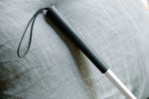 Free White cane for blind people Stock Photo
