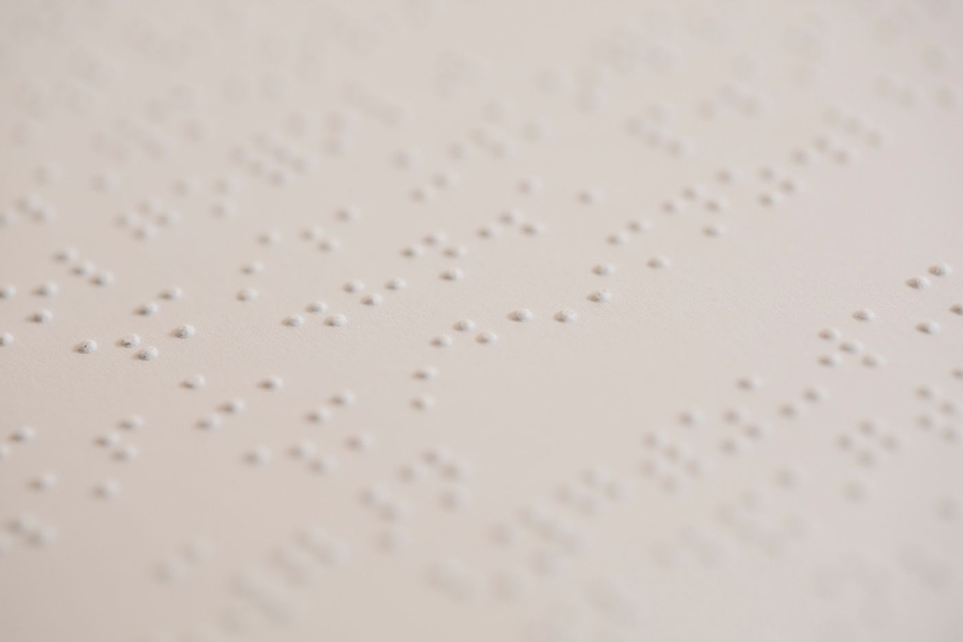 Close-up of raised Braille dots on paper