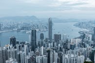 Aerial Shot of a Coastal City
