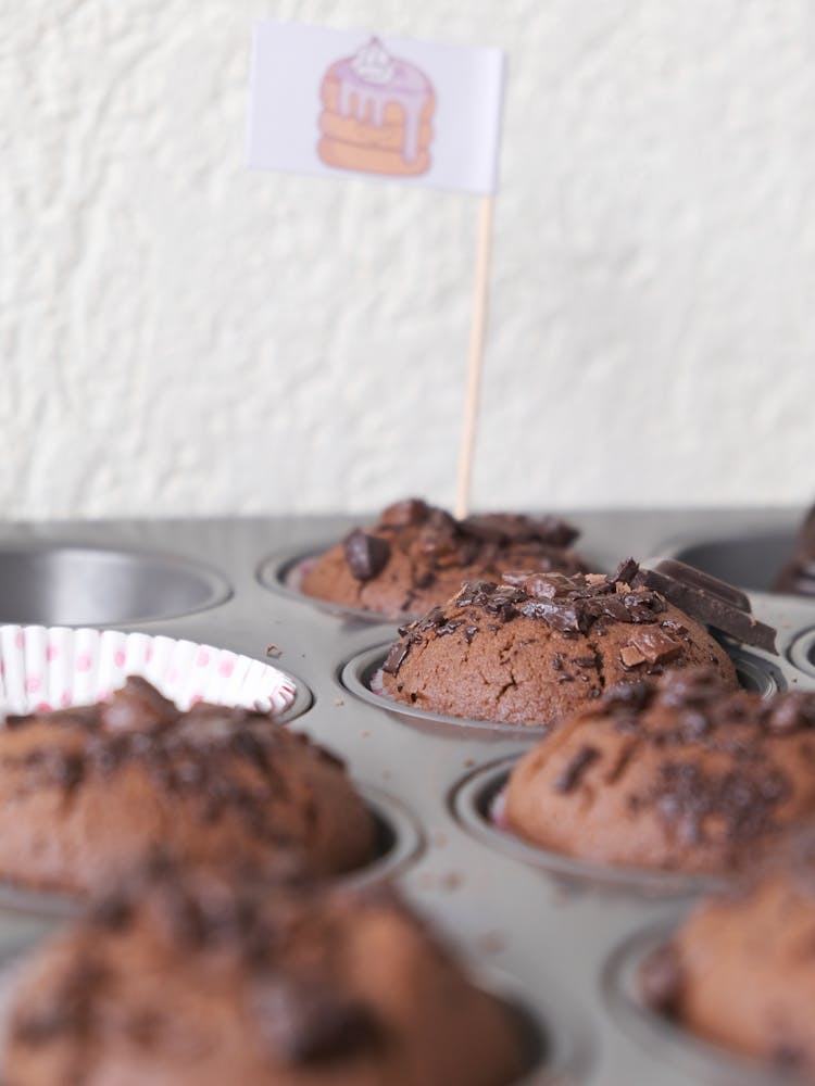 Chocolate Muffins In Baking Dish