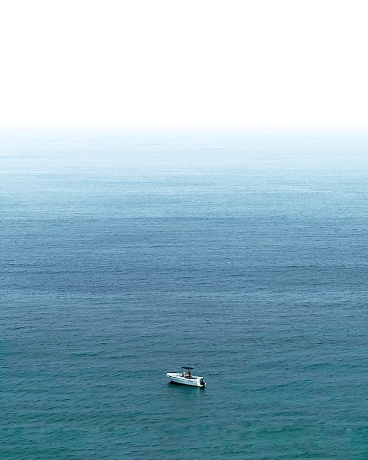 Aerial View Of A Speedboat On The Sea