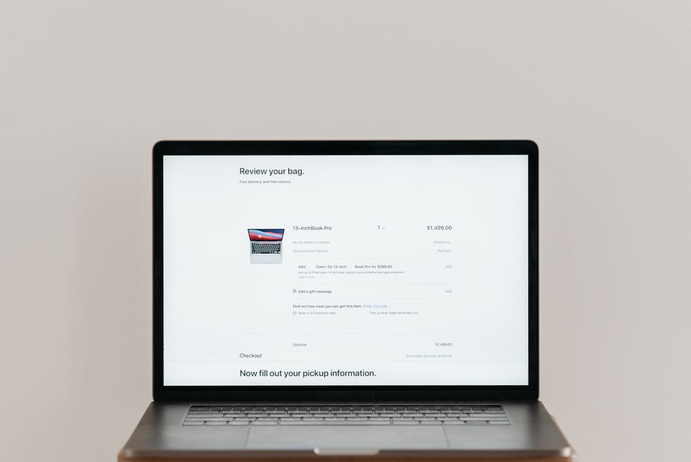 Website displayed on a laptop screen