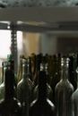 Black Glass Bottles on Table