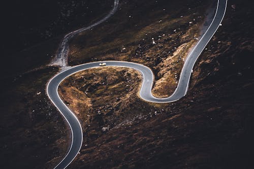 Aerial View of Curved Road