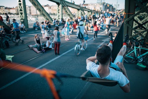 People on Bridge