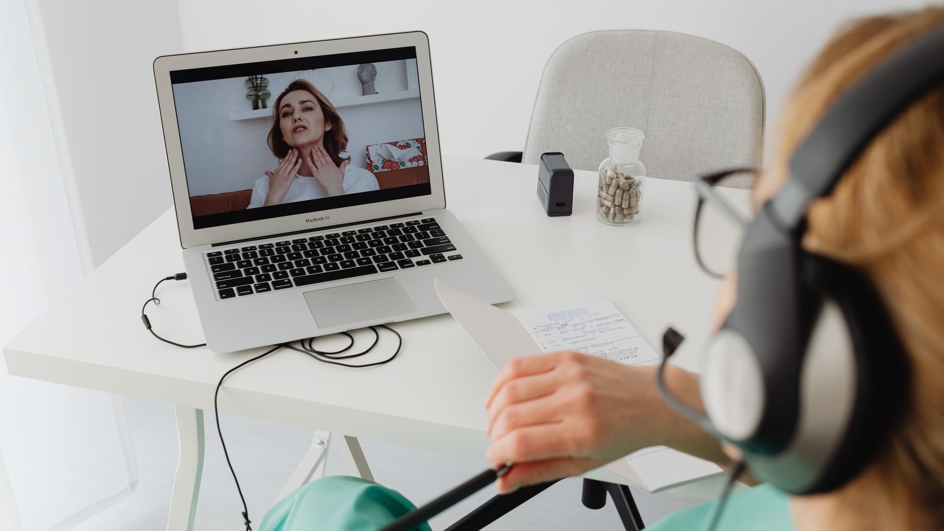 Modafinil Telehealth Prescription Online: Your Ultimate Guide A healthcare professional video conferencing with a patient for an online consultation — modafinil telehealth prescription online