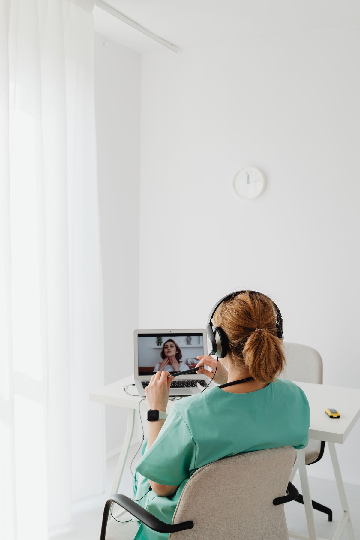 Healthcare provider on a video consultation representing the intake process behind GLP-1 affiliate offers