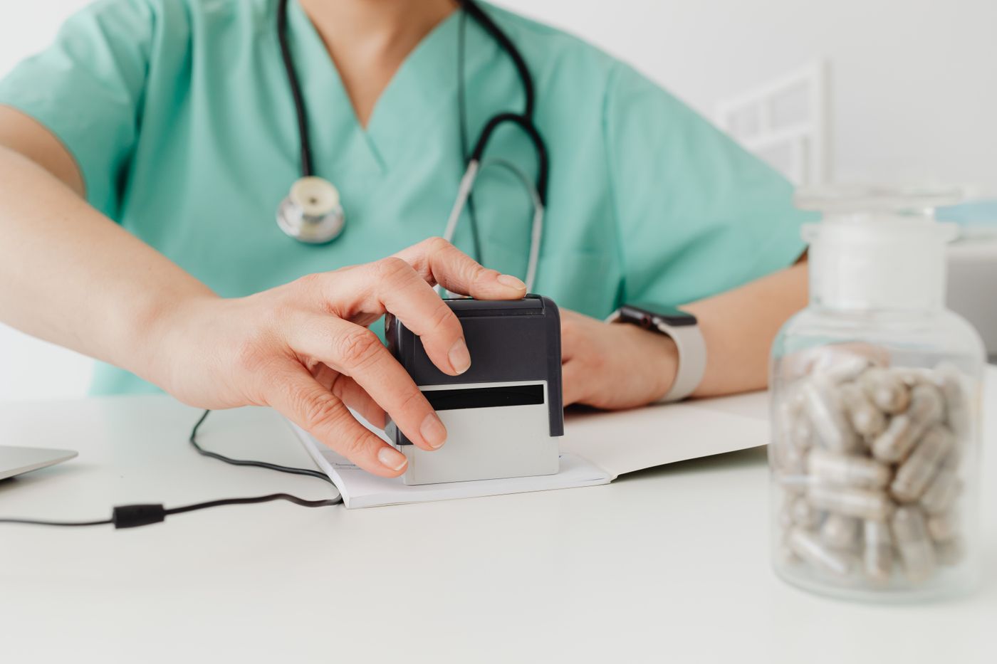 Stamping a medicines document