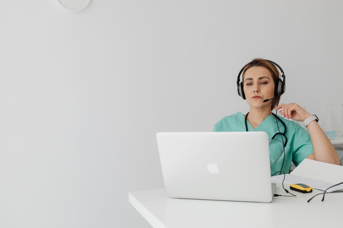 Healthcare professional offering online support