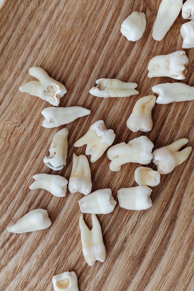 Teeth On Brown Background