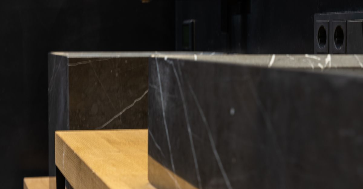 Detail of sink in modern bathroom