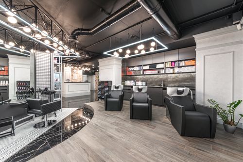 Backwash chairs in the salon