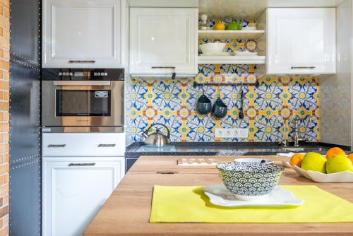 Table with bowl in kitchen