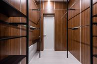 Empty dressing room with door