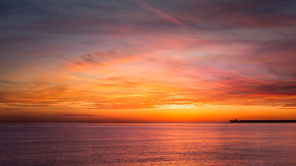 Scenic View of a Calm Sea during Sunset