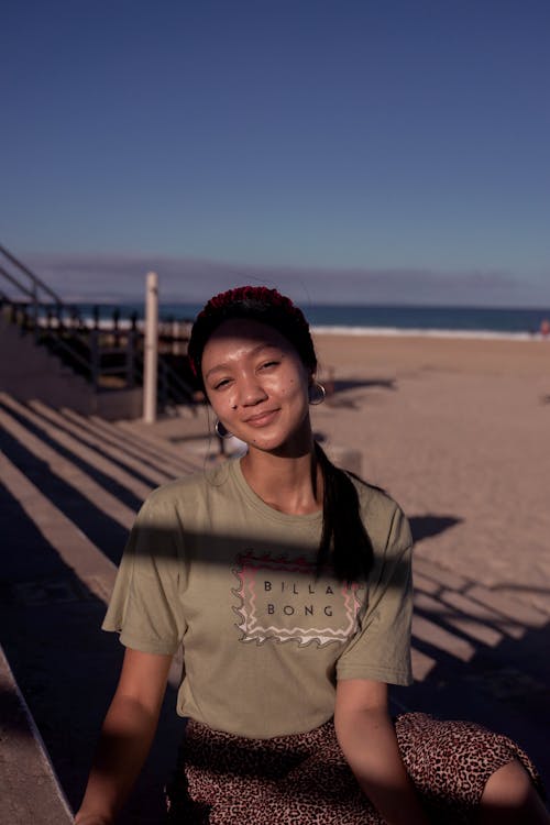 Free stock photo of aesthetics, beach girl, beach sunset