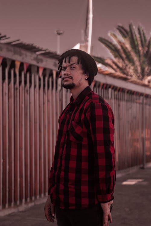 Free stock photo of checkered shirt, dreadlocks, peace sign