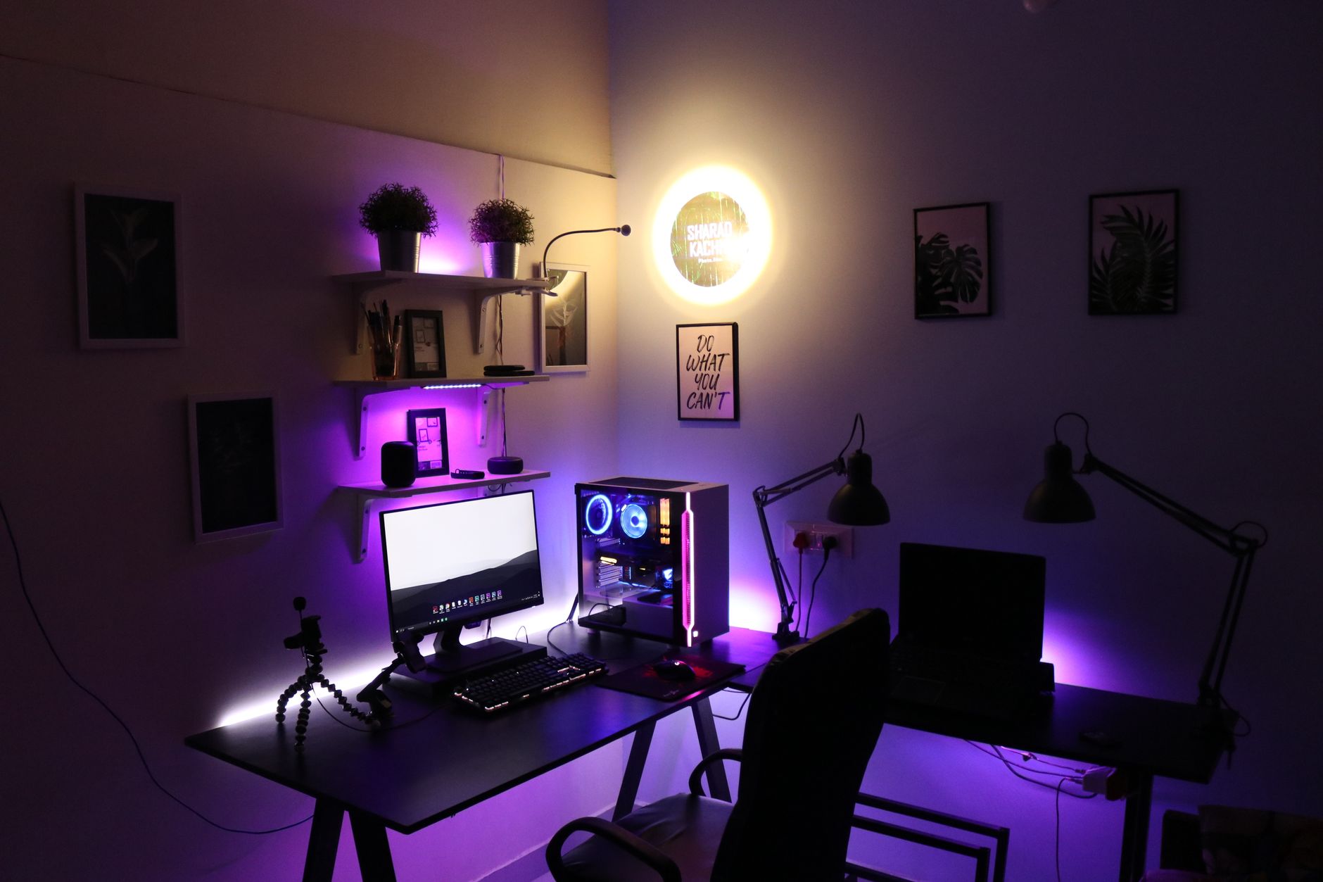 Modern LED desk lamp on a clean workspace