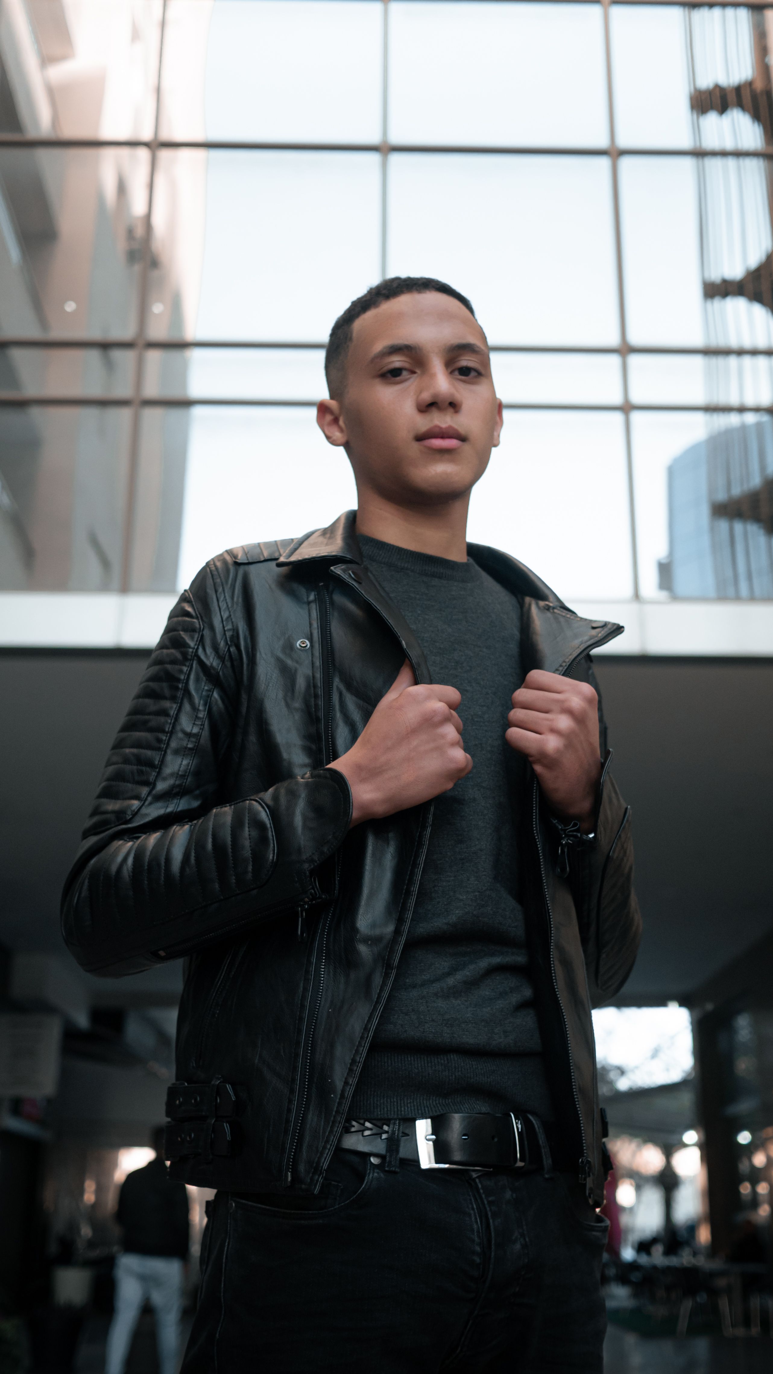 Man Posing Wearing His Black Leather Jacket · Free Stock Photo