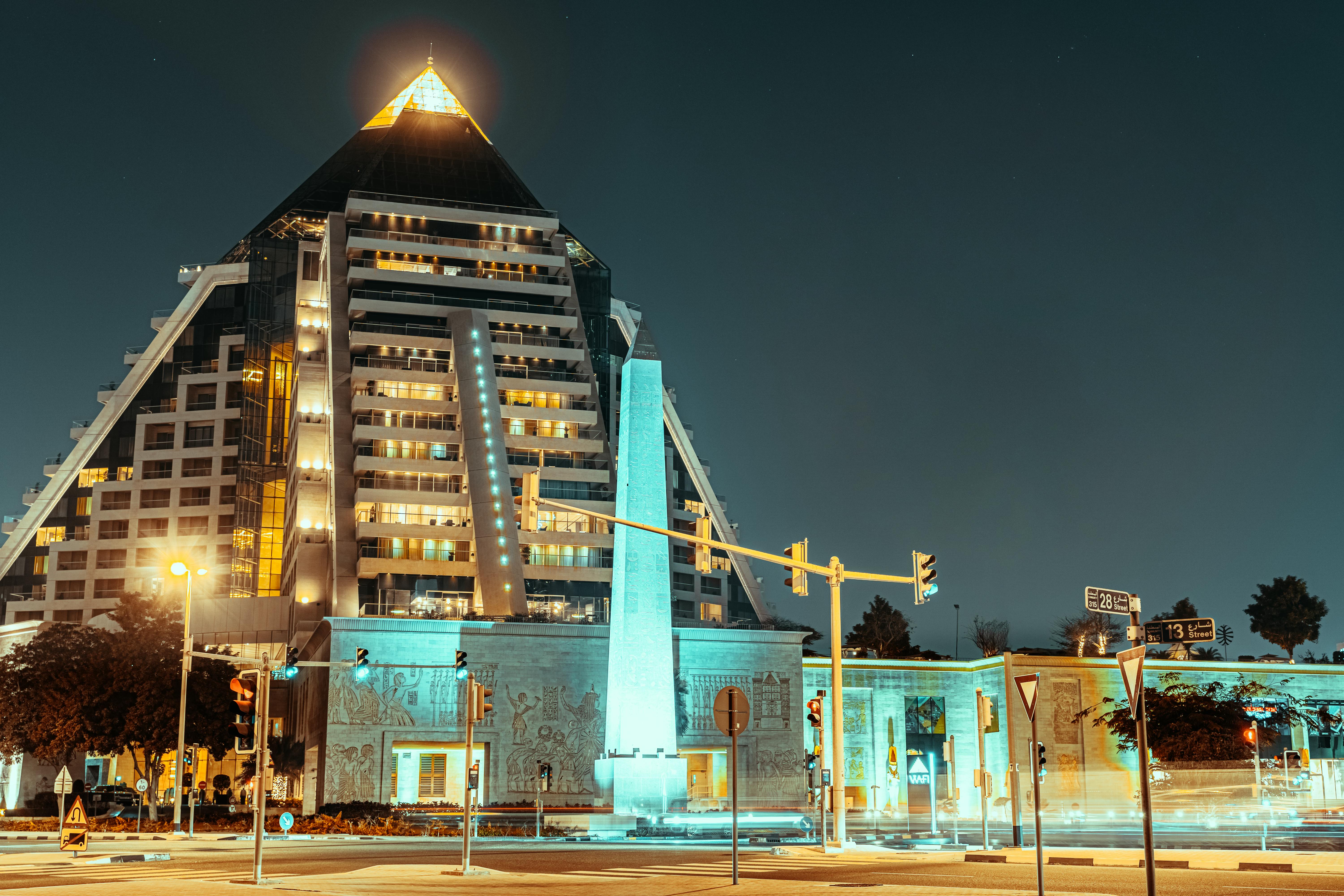 illuminated building during night time