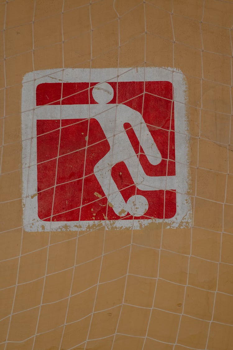 Sports Sign In Red And White Paint