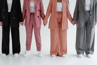 2 Men in Pink Suit Standing