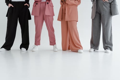 People Standing on White Background