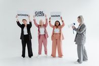 3 Women Standing on White Floor