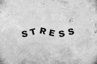 Backdrop of Stress inscription on rough wall