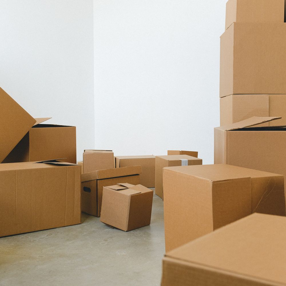 Solva — belongings being loaded for transport to storage