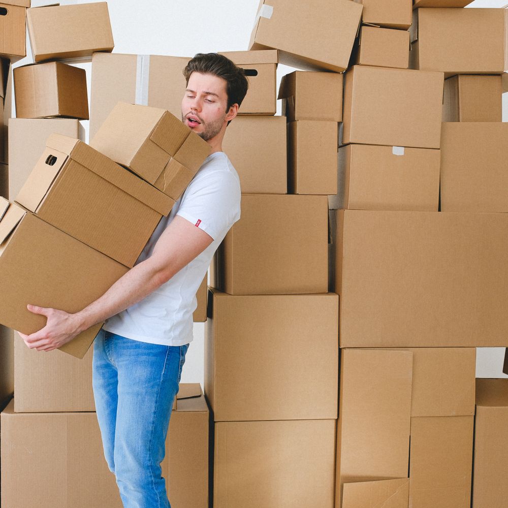 Middlesbrough — belongings being loaded for transport to storage